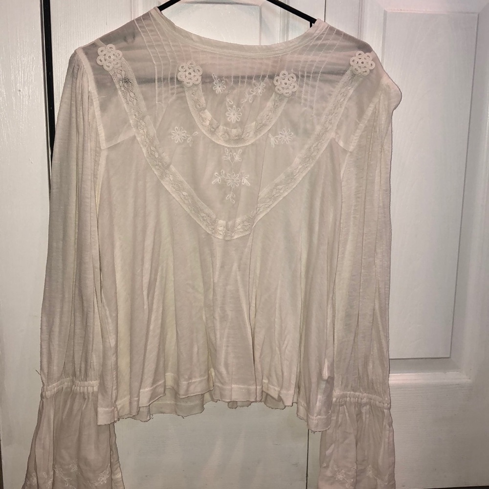 Bell sleeve white free people shirt